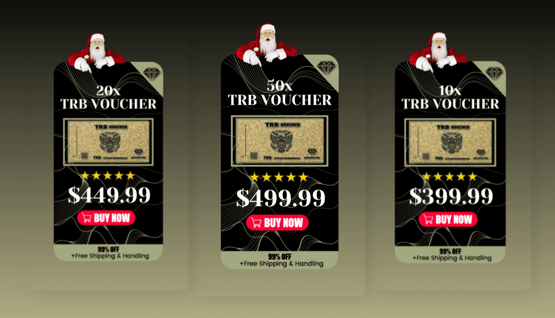 TRB Golden Voucher pricing